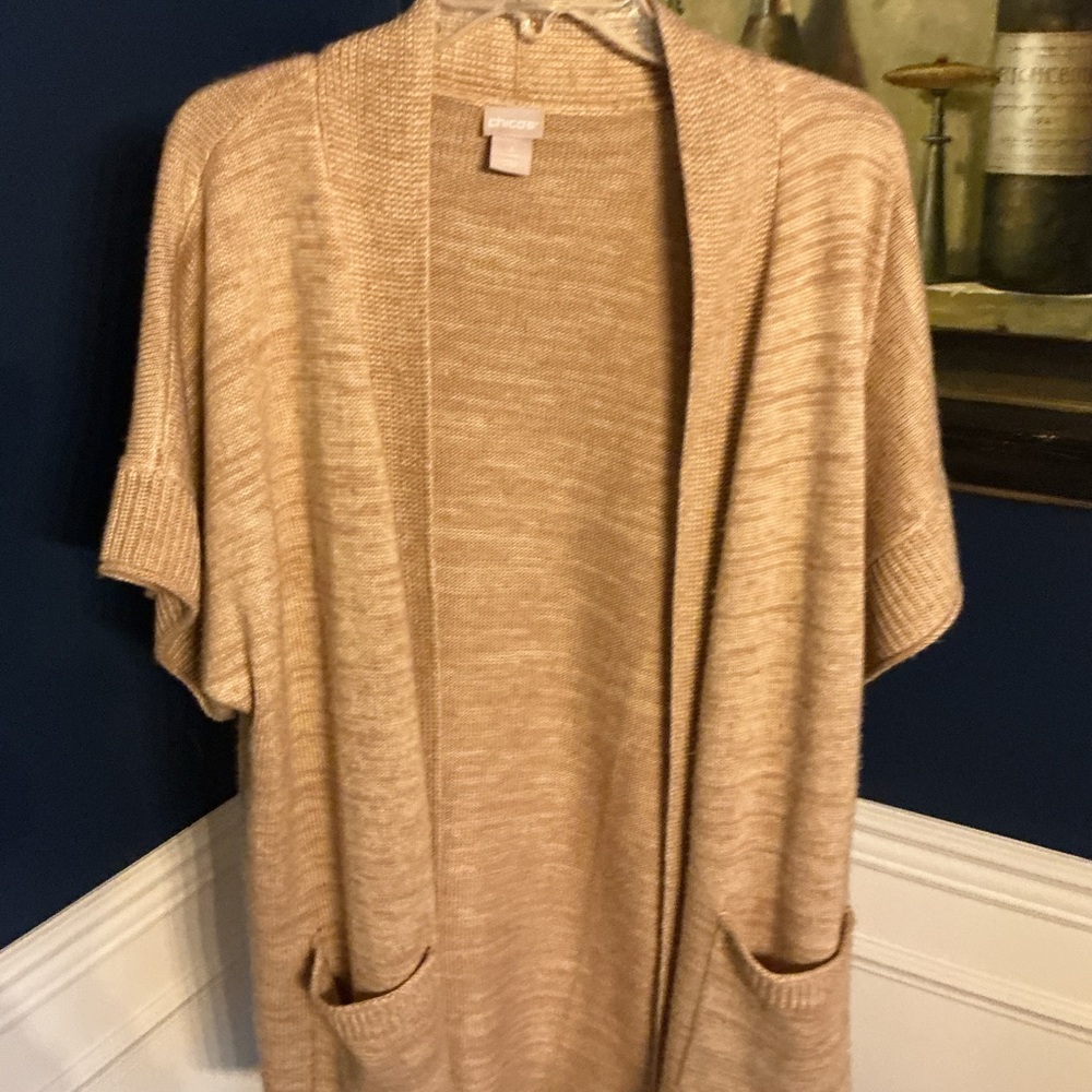 Chico's Tan Knit Cardigan